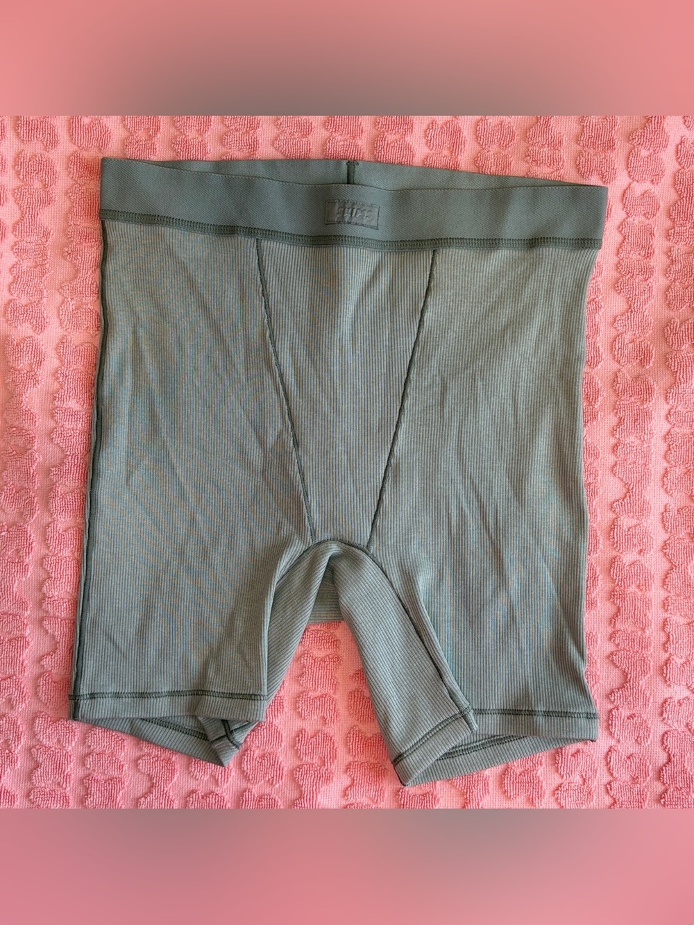 RARE SKIMS Cotton Rib Boxer | Smoke | S | NWT 🏷️